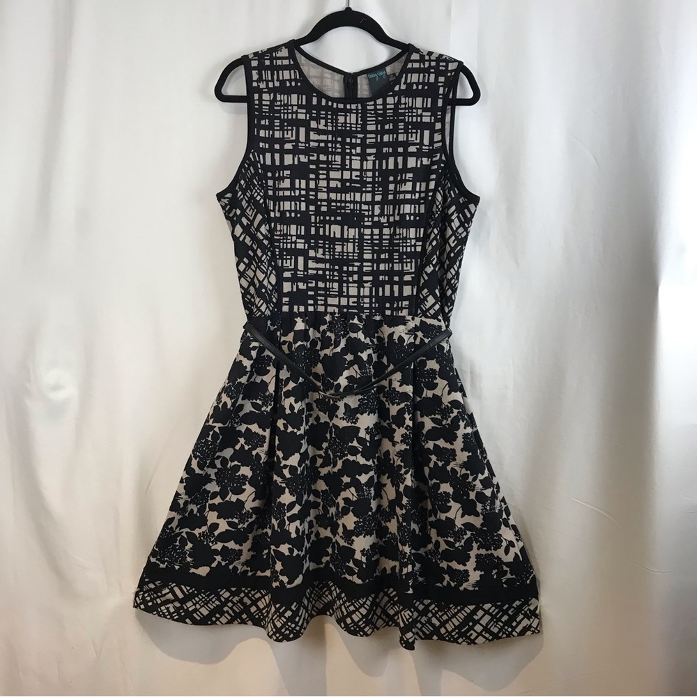 Gabby Skye Tan/Black Mixed Print Dress